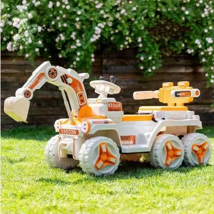 Electric Ride-On Excavator for Kids, with Remote Control