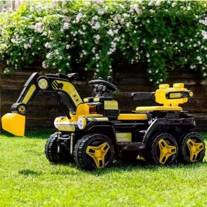 Electric Ride-On Excavator for Kids, with Remote Control