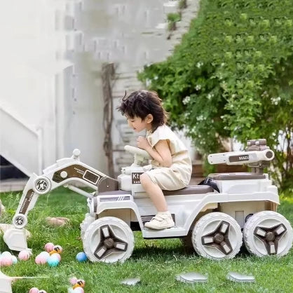 Electric Ride-On Excavator for Kids, with Remote Control