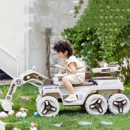 Electric Ride-On Excavator for Kids, with Remote Control