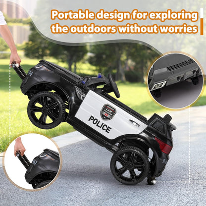 Electric Police Car Ride for Kids to Drive Battery Powered